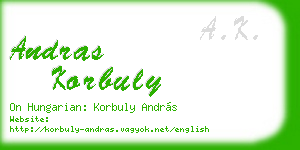 andras korbuly business card